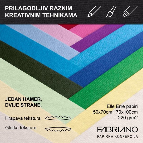 Papir Fabriano LR 50x70 avorio 220g 19100116 - Slika 2