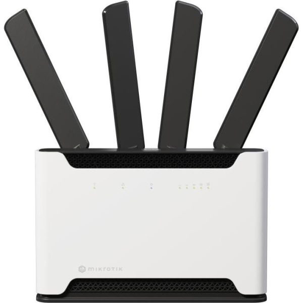 Mikrotik Chateau 5G ax kit, 1.8GHz CPU, 1GB RAM, 1×2.5 G-LAN, 4×G-LAN, Wi-Fi 6, 2.4Ghz/5Ghz, 802.11ax, LTE/5G modem, USB, M.2, MicroSIM, PSU, tower kućište, RouterOS L4