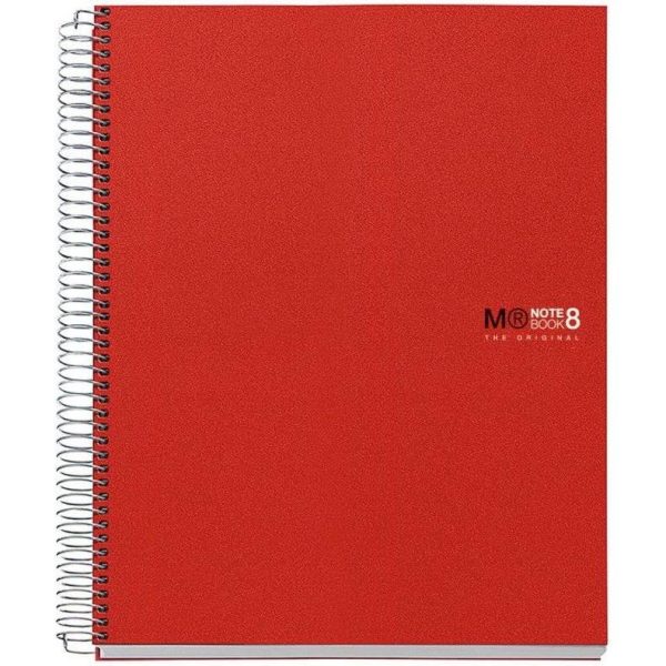 Kolegij blok Miquelrius A5 70g 200L spiralni crte Polypropylene crveni MR43003