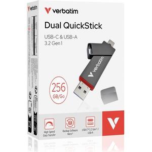 USB Dual QuickStick Verbatim 3.2 Gen1 #32041 256GB, USB-C/USB-A
