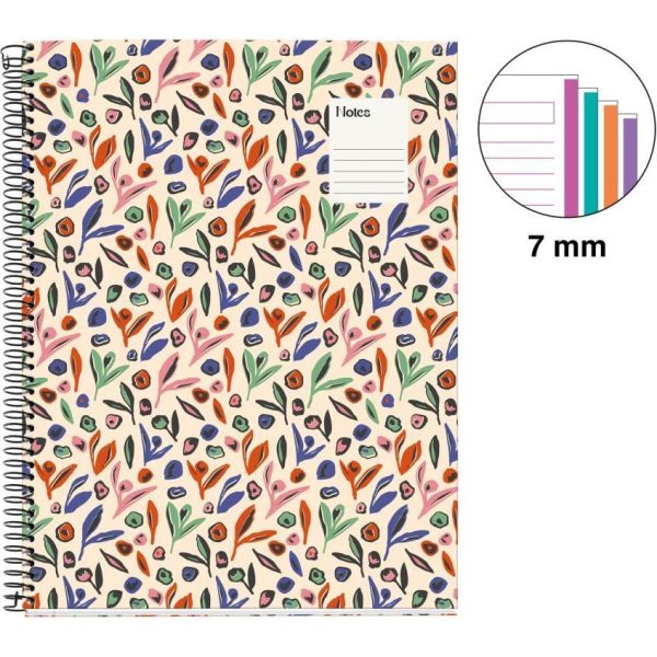 Kolegij blok Miquelrius A4 70g 100L spiralni crte Leaves in the wind MR4050 - Slika 2