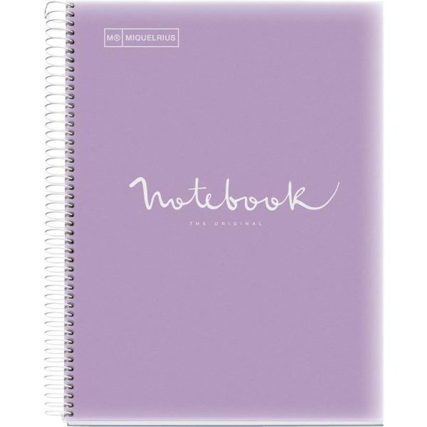 Kolegij blok Miquelrius A4 90g 120L spiralni crte Polypropylene emotions lavander MR49939