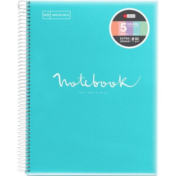 Kolegij blok Miquelrius A4 90g 120L spiralni kocke Polypropylene emotions sky blue MR46070