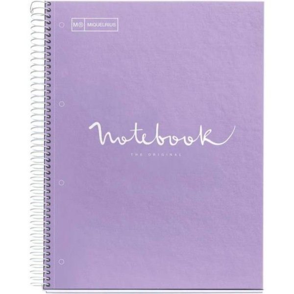 Kolegij blok Miquelrius A4 90g 80L spiralni kocke Extra rigid cardboard emotions lavender MR46055 - Slika 3