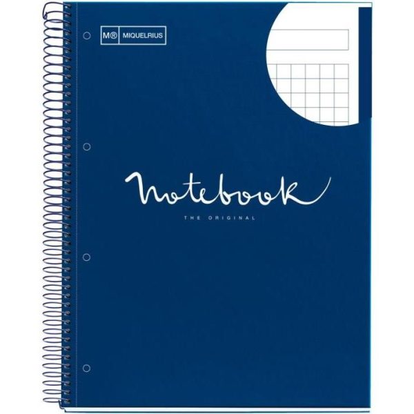 Kolegij blok Miquelrius A4 90g 80L spiralni kocke Extra rigid cardboard emotions navy MR46046 - Slika 2
