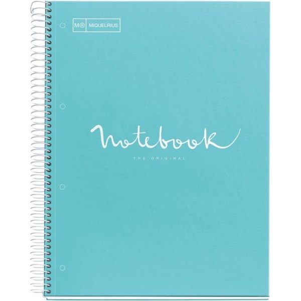 Kolegij blok Miquelrius A4 90g 80L spiralni kocke Extra rigid cardboard emotions sky blue MR46047
