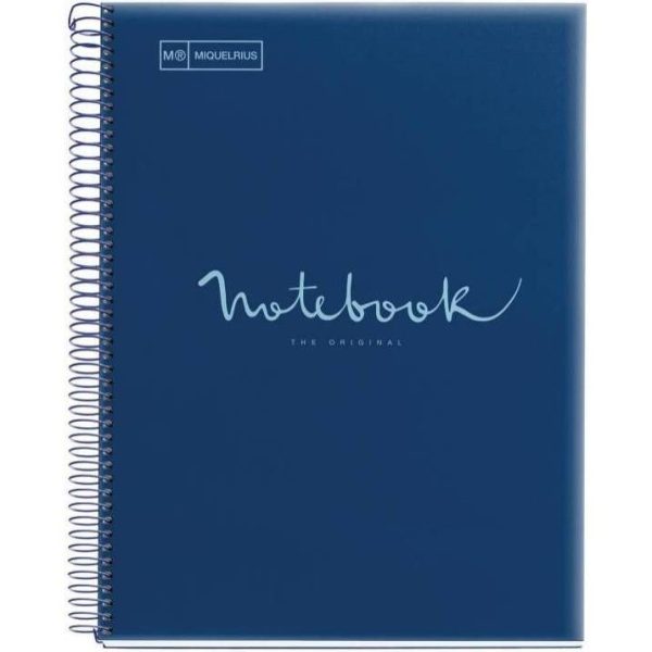 Kolegij blok Miquelrius A4 90g 80L spiralni kocke polypropylene emotions navy MR46057