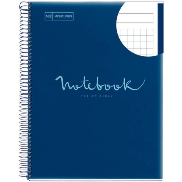 Kolegij blok Miquelrius A4 90g 80L spiralni kocke polypropylene emotions navy MR46057 - Slika 2