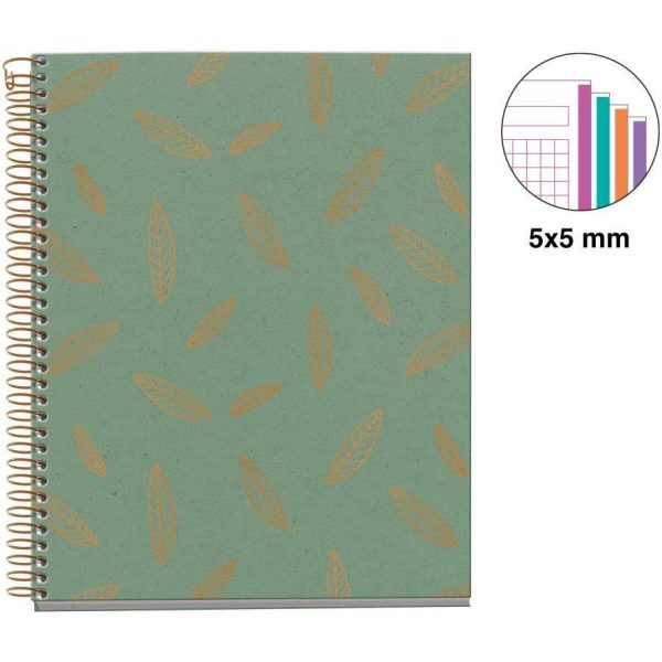 Kolegij blok Miquelrius A5 70g 120L spiralni kocke leaves mallorca MR4074 - Slika 4