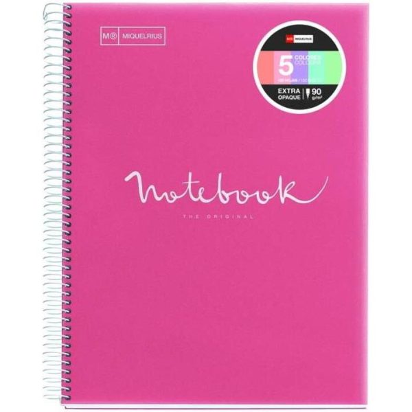 Kolegij blok Miquelrius A5 90g 120L spiralni kocke Polypropylene emotions pink MR46105