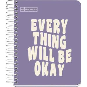 Kolegij blok Miquelrius A6 90g 100L spiralni crte Messages rigid cardboard purple MR4280
