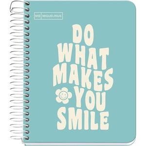 Kolegij blok Miquelrius A6 90g 100L spiralni crte Messages rigid cardboard sky blue MR4279