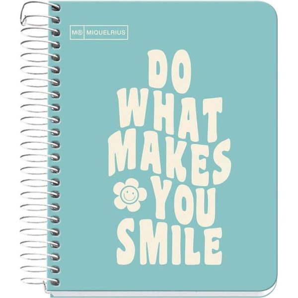 Kolegij blok Miquelrius A6 90g 100L spiralni crte Messages rigid cardboard sky blue MR4279