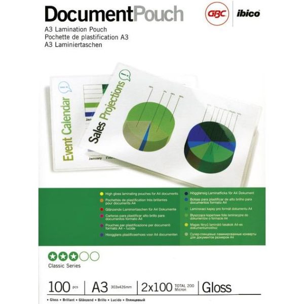 Folija za plastificiranje 100my A3 sjajna pk100 GBC 3740307