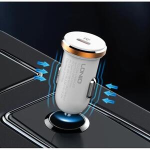 AUTO PUNJAČ LDNIO C22Q BRZI PD TIP C 27 W + KABEL TIP C NA TIP C BIJELI