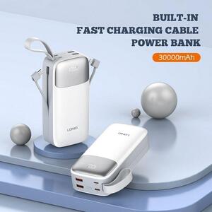 BATERIJA PRENOSIVA LDNIO 30000 mAh PQ30 USB*2+TIP C+KABEL LIGHTNING TIP C BIJELA