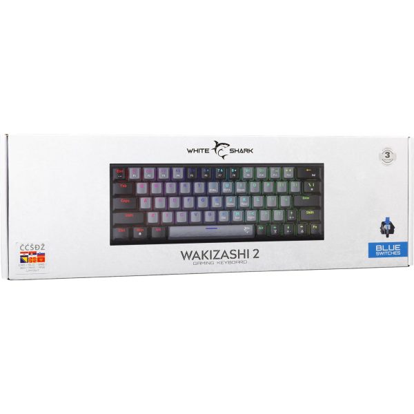 White Shark TIPKOVNICA GK-002722V2 WAKIZASHI-2 / Sivo-crna HR-BLUE.SW - Slika 7
