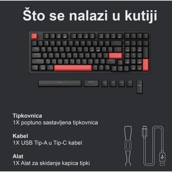 Mehanička tipkovnica Keychron Lemokey X5, žičana, HR znakovi - Slika 4