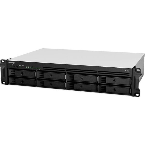 Synology RackStation RS1221+; Rack 2U, 8-bay 3.5''/2.5" SATA HDD/SSD, 	AMD Ryzen V1500B 4-core 2.2GHz; 4GB DDR4 ECC SODDIM,2x Memory slots; 4x RJ-45 1GbE LAN Port; 2xUSB 3.2; eSATA port; PCI Gen2x8 sl - Slika 2