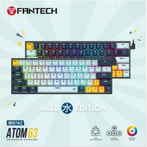 TIPKOVNICA GAMING ŽIČNA MEHANIČKA FANTECH ATOM 63 RED SW. MK874V2 NAVY