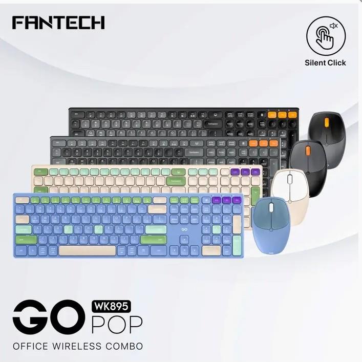 SET BEŽIČNI MIŠ I TIPKOVNICA FANTECH GO POP SILENT WK895 PLAVA