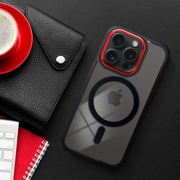 Maskica COLOR EDGE MAG COVER MagSafe IPHONE 16 black red - Slika 2