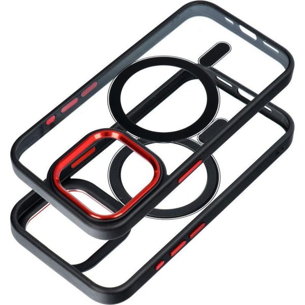 Maskica COLOR EDGE MAG COVER MagSafe IPHONE 16 black red - Slika 3