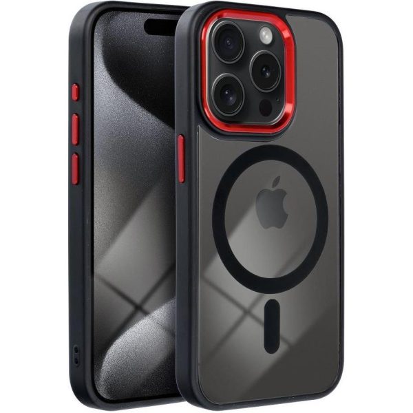 Maskica COLOR EDGE MAG COVER MagSafe IPHONE 16 black red