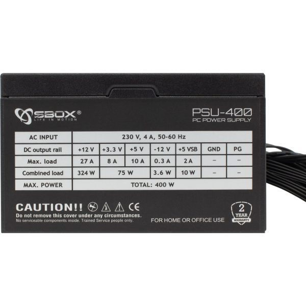 SBOX NAPAJANJE PSU-400 / ATX-400W - RETAIL, PSU-400/R - Slika 3