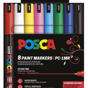 Uni pak marker Posca pc-1mr osnovne boje 8/1 plastic free pakiranje
