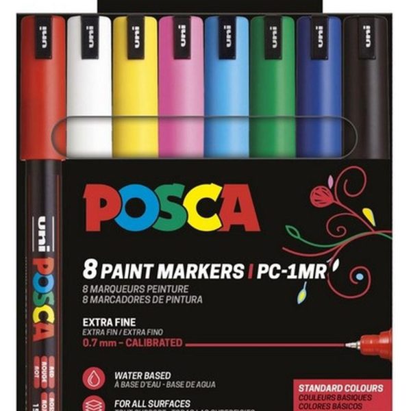 Uni pak marker Posca pc-1mr osnovne boje 8/1 plastic free pakiranje