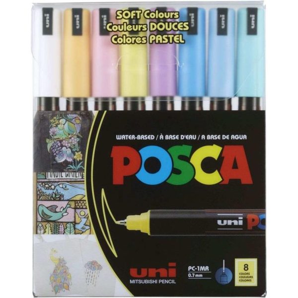 Uni pak marker Posca pc-1mr pastelne boje 8/1