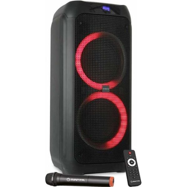 MANTA karaoke, 120W, FM, BT, disco ef, baterija, daljin, bež. mikrof SPK5310PRO