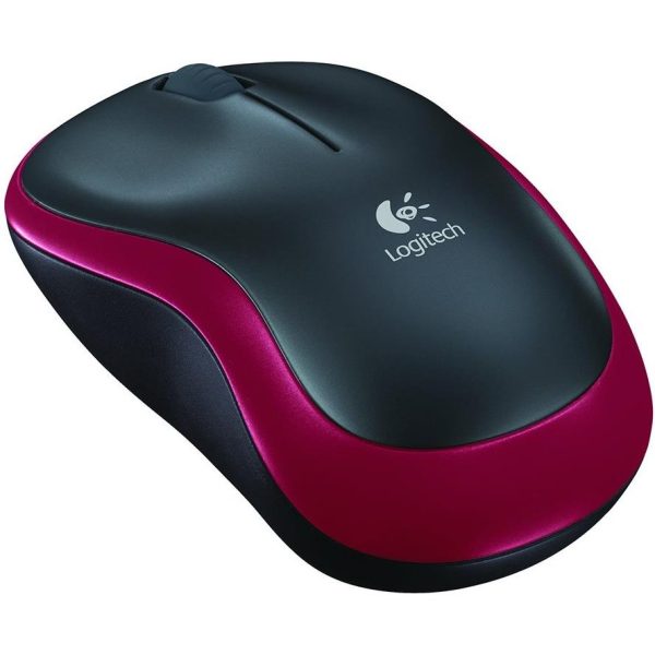 Logitech M185 bežični optički miš, crvena