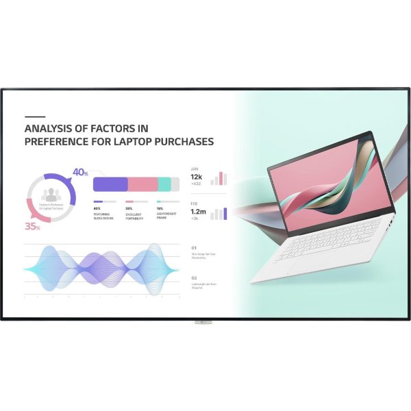 LG 98UH5J, UHD Signage, 500nits, 3xHDMI, DP, RS232