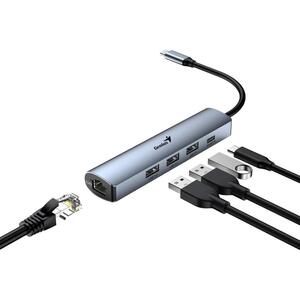 Genius UH-545, 5-u-1 USB 3.0 hub + Ethernet