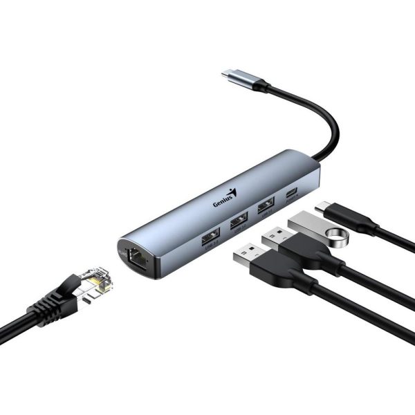 Genius UH-545, 5-u-1 USB 3.0 hub + Ethernet