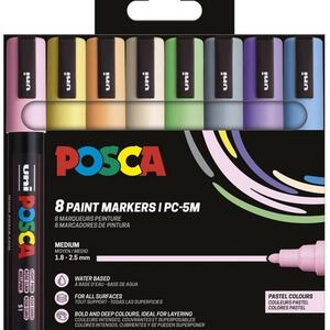Uni pak marker Posca pc-5m pastelne boje 8/1 plastic free pakiranje