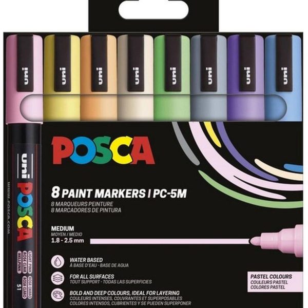 Uni pak marker Posca pc-5m pastelne boje 8/1 plastic free pakiranje
