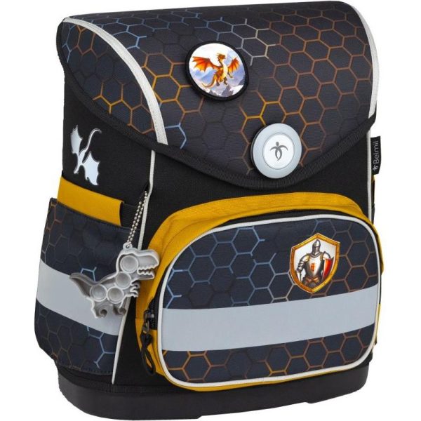 Torba školska Belmil compact with patches dragon 405-41/AG/B/1 - Slika 5