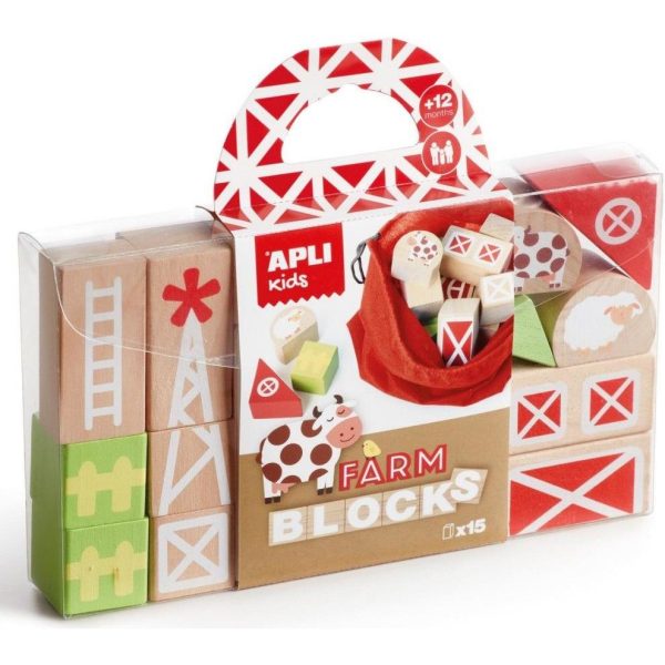 Drvene kocke Apli farma 15 kom + torbica 15269 AK_IGR - Slika 2