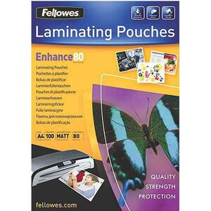 Folija za plastificiranje 80my A4 mat pk100 Fellowes 5452103, 000022070