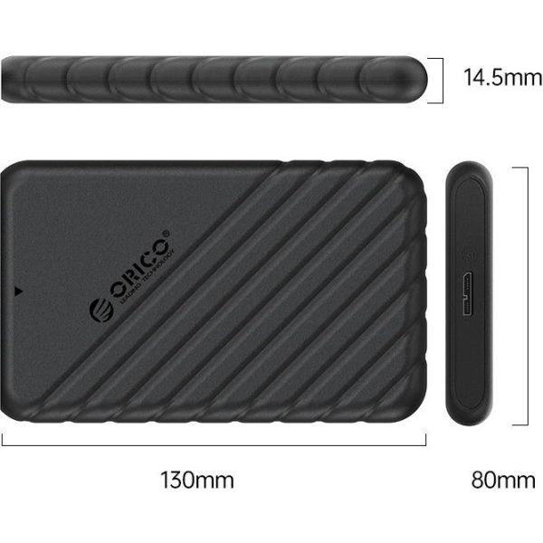 Orico vanjsko kućište 2.5" SATA HDD/SSD, 7 do 9.5mm, tool free, USB3.0 Micro-B, crni (ORICO-25PW1-U3-BK-BP-HW) - Slika 8
