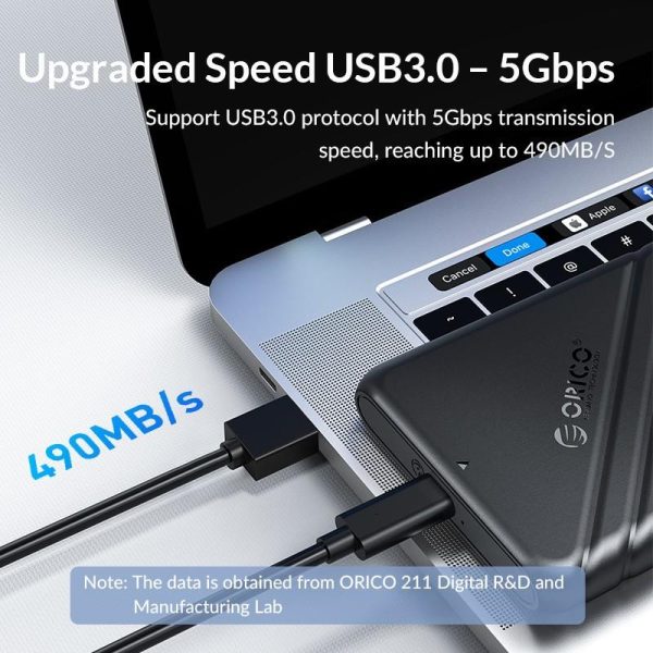 Orico vanjsko kućište 2.5" SATA HDD/SSD, 7 do 9.5mm, tool free, USB3.0 Micro-B, crni (ORICO-25PW1-U3-BK-BP-HW) - Slika 12
