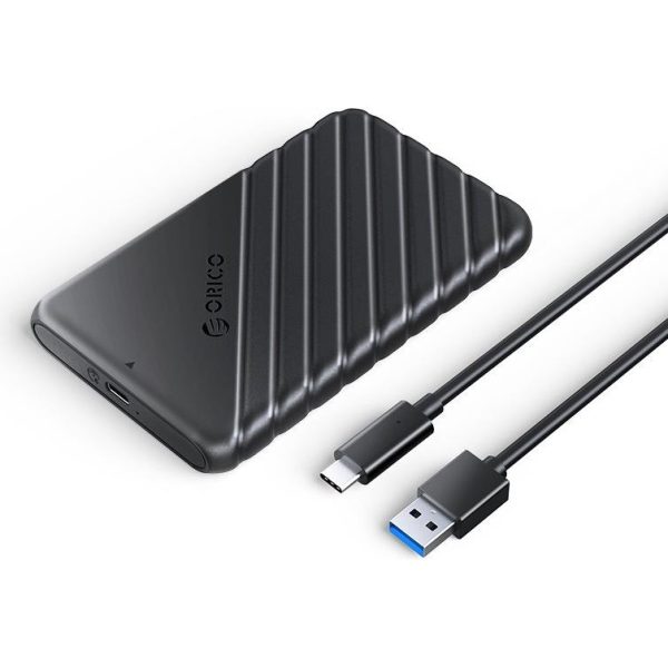 Orico vanjsko kućište 2.5" SATA HDD/SSD, 7 do 9.5mm, tool free, USB3.1 Gen1 Type-C, crni (ORICO-25PW1-C3-BK-BP)