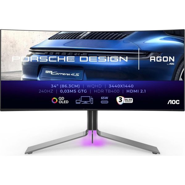 AGON PD34 34" QD-OLED, 2xHDMI, DP, 90W, 240Hz