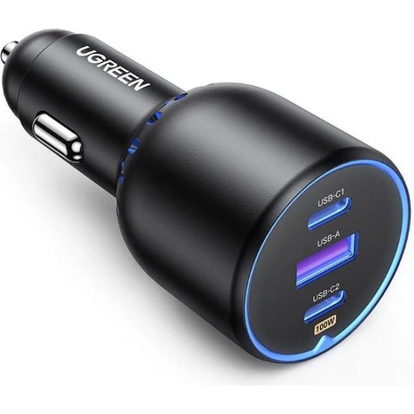 UGREEN auto punjač, 130W, 2x USB-C, USB-A, PD, QC 4.0, sivi - Slika 7