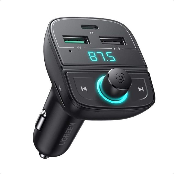 UGREEN FM transmiter za auto LED zaslon, Bluetooth, TF kartica 128 GB, USB-C, 2x USB, Quick charge 3.0, crni - Slika 7