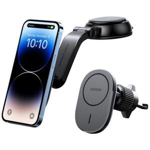 UGREEN MagSafe auto punjač 15W, USB-C, magnetni, bežični/indukcijski, crni