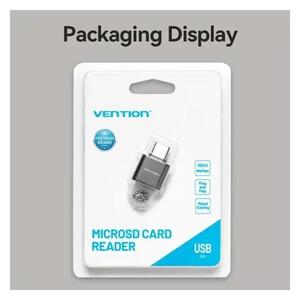 ČITAČ KARTICA USB 2.0 TIP C MIKROSD VENTION CLMH0 SIVI